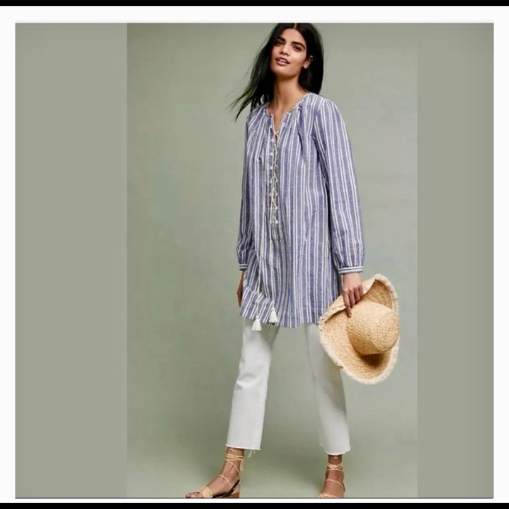 Brand NWT Anthropologie Aisha Tunic 🌺 Size M 💙